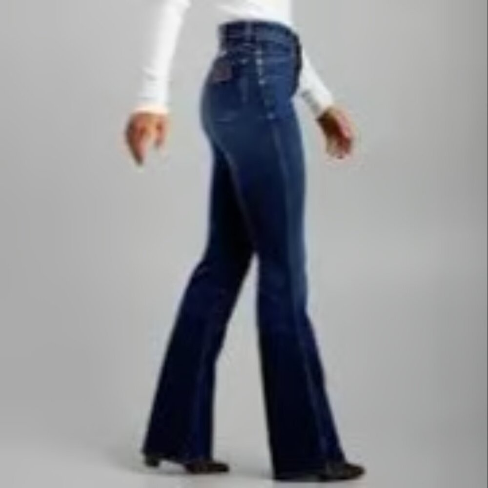 WRANGLER WESTWARD 626 HIGH RISE BOOT JEANS MEDIUM DISTRESS RAW HEM JEANS 32 w